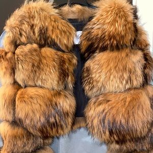 100% genuine natural brown raccoon fur bomber